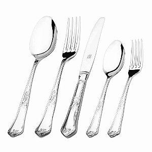 Faqueiro Hercules Inox Classique 130 Peças Com Estojo De Madeira