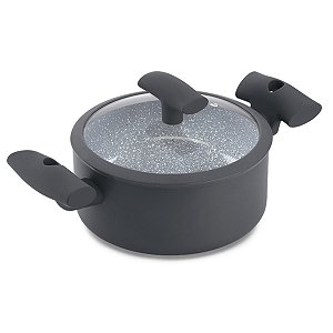 Caçarola Hercules Redonda Antiaderente Ceramica Indução Cinza 22x9cm 3L