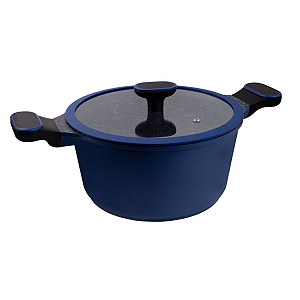 Caçarola Hercules Marine Redonda Antiaderente Ceramica Indução Azul 24x11cm 4,5L