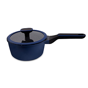 Panela Hercules Marine Redonda Antiaderente Ceramica Indução Azul 18x9cm 1,8L