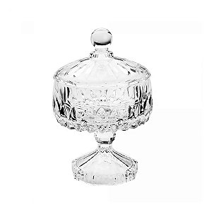 Potiche Decorativo de Cristal com Pé Louise Wolff 11cm x 18cm