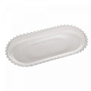 Travessa Oval de Cristal Pearl Wolff 30cm x 15cm x 2cm