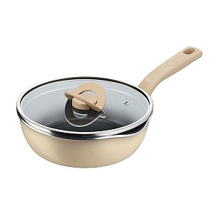 Frigideira Wok Tefal One Pick Antiaderente 22 cm Indução Ceramico Vanilla