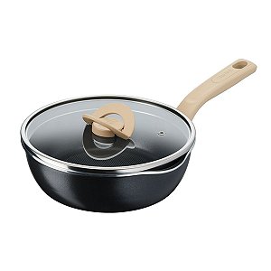 Frigideira Wok Tefal One Pick Antiaderente 22 cm Indução Ceramico Preto