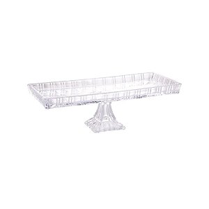 Travessa de Cristal Lyor com Pé Dragon 34cm x 15cm x 10,5cm