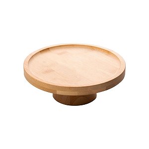 Prato para Bolo de Bambu Lyor com Pé 20cm x 7cm