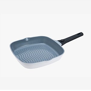 Frigideira Grill Hercules Revestimento Ceramico Indução Branca 3L 28x6CM