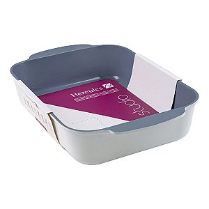 Assadeira Trevessa Hercules Retangular Branca Antiaderente Ceramico 40X26cm 7L