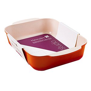 Assadeira Trevessa Hercules Retangular Laranja Antiaderente Ceramico 40X26cm 7L