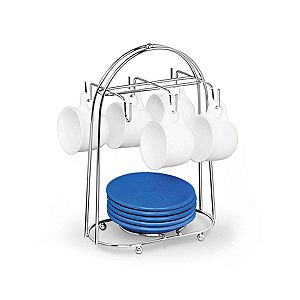 Suporte para Xícaras de Café em Aço Cromado