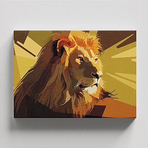 Quadro Canvas Leão Abstrato