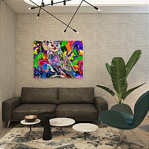 Quadro Canvas Coruja Colorida