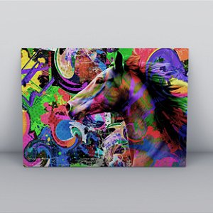 Quadro Canvas Cavalo Colorido