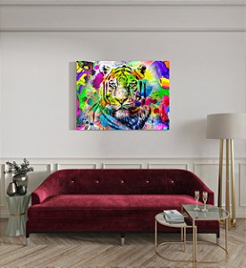 Quadro Canvas Tigre Colorido