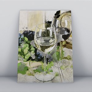 Quadro Canvas Vinho aquarela