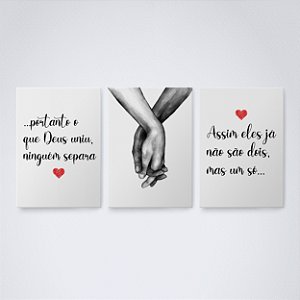 Trio Quadro Canvas Casal União