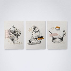 Trio Quadro Canvas Musa de Pedra