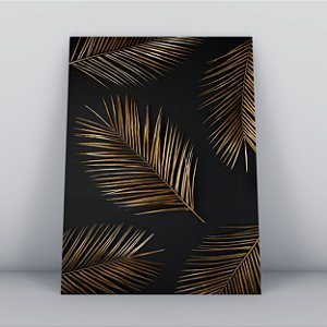 Quadro Canvas Folhagem Ouro