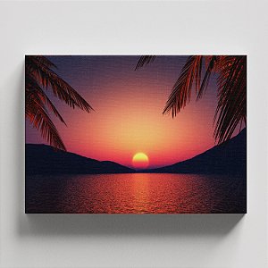 Quadro Canvas Mar Pôr do Sol