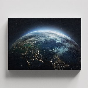 Quadro Canvas Planeta Terra Noite