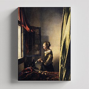 Quadro Canvas Girl reading a letter at the window