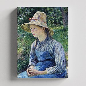 Quadro Canvas Peasant Girl with a Straw Hat