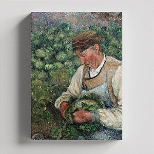 Quadro Canvas The Gardener - Old Peasant with Cabbage