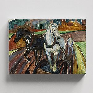 Quadro Canvas Horses Ploughing