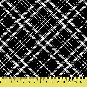 Sintético Emborrachado Xadrez Preto e Branco 50cm