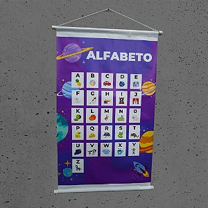 Painel Lona Banner Apoio Didático Alfabeto 60x100cm