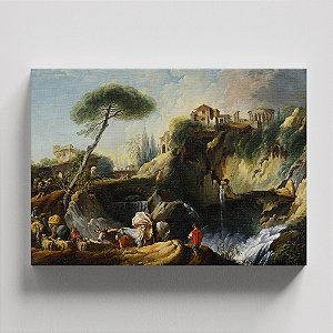 Quadro Canvas View of Tivoli with the Temple of Vesta