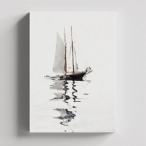 Quadro Canvas Two-Masted Schooner with Dory
