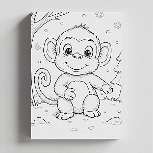 Quadro Canvas Para Pintura Macaquinho