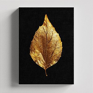 Quadro Canvas Folha dourada 40cmX60cm Borda Infinita CHASSI 2cm OUTLET