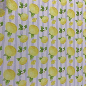 Sintético Doll/Dollaro Limão Siciliano Listras/ Azul BB 50cm