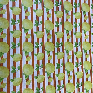 Sintético Doll/Dollaro Limão Siciliano Listras/ Laranja 50cm