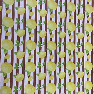 Sintético Doll/Dollaro Limão Siciliano Listras/ Caramelo 50cm