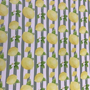 Sintético Doll/Dollaro Limão Siciliano Listras/ Pistache 50cm