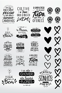 DTF UV Tamanho A3 (29x41cm) - FRASES MOTIVACIONAIS