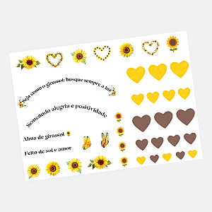 DTF UV Tamanho A5 (21x15cm) - Girassol