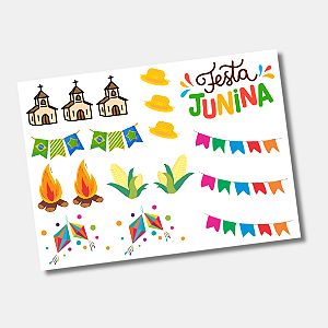 DTF UV Tamanho A5 (21x15cm) - Festa Junina