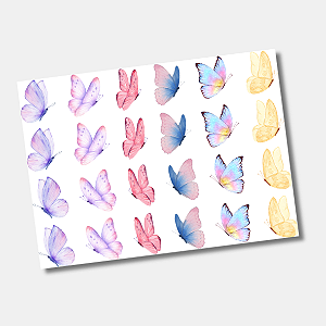 DTF UV Tamanho A5 (21x15cm) - Borboletas/Butterfly