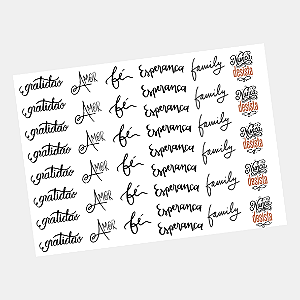 DTF UV Tamanho A5 (21x15cm) - Palavras de Afirmação