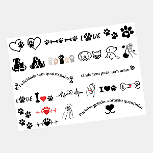 DTF UV Tamanho A5 (21x15cm) - Pet Lover