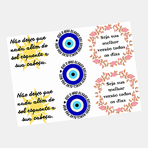 DTF UV Tamanho A5 (21x15cm) - Frases Motivacionais