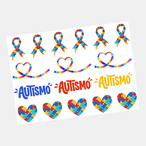 DTF UV Tamanho A5 (21x15cm) - Autismo