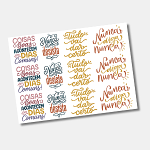 DTF UV Tamanho A5 (21x15cm) - Frases Motivacionais 3