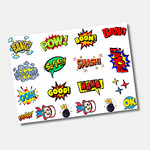 DTF UV Tamanho A5 (21x15cm) - Quadrinhos