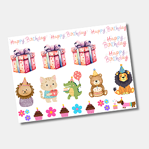 DTF UV Tamanho A5 (21x15cm) - Happy Birthday