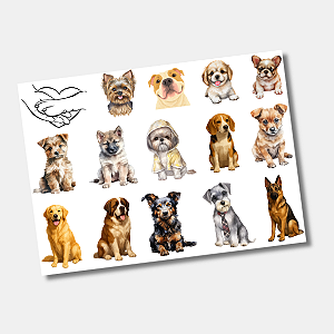 DTF UV Tamanho A5 (21x15cm) - Cachorros (VARIOS MODELOS)